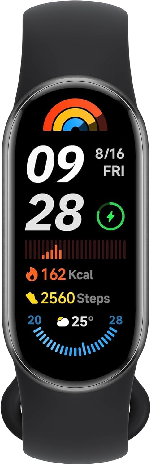 Xiaomi Smart Band 9 - Bracelet d'activité, autonomie jusqu'à 21 Jours, écran AMOLED avec taux de rafraîchissement de 60 Hz, capteur de fréquence Cardiaque, Noir